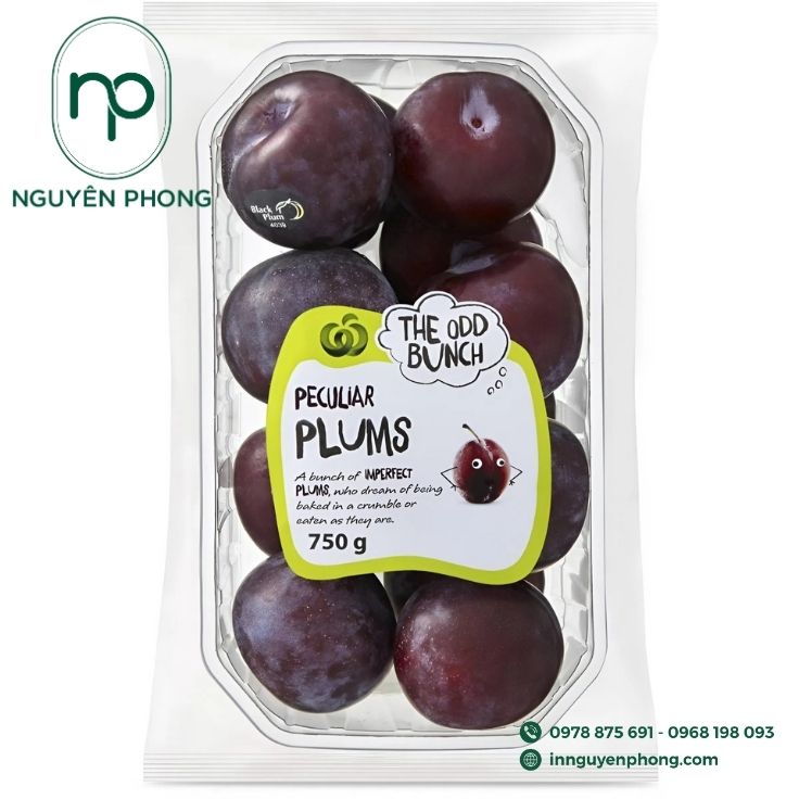 Mẫu tem dán mận sấy dẻo vui nhộn 